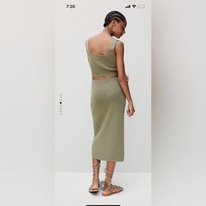 Mango Olive Green Skirt Set